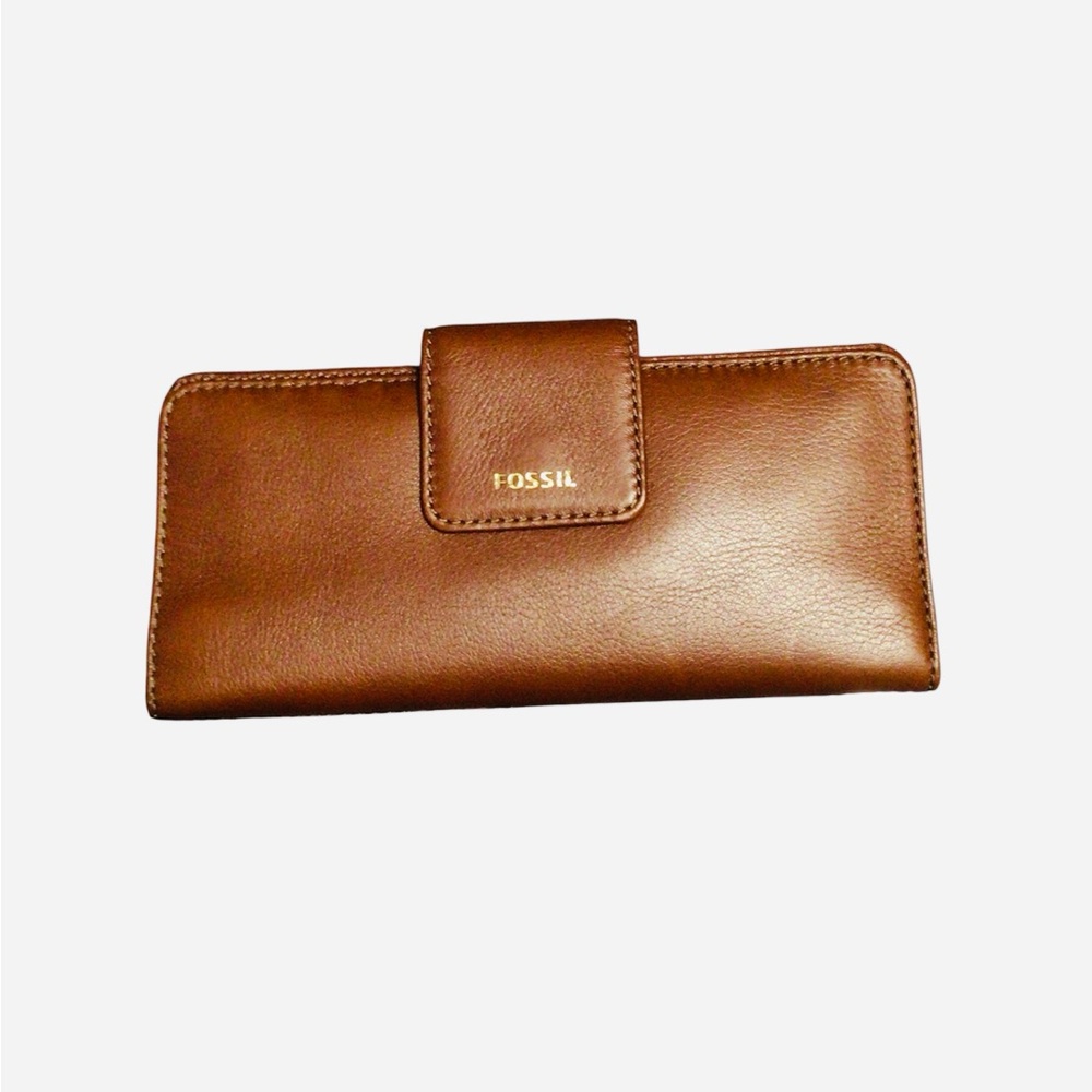 Fossil Tan Leather Clutch Wallet